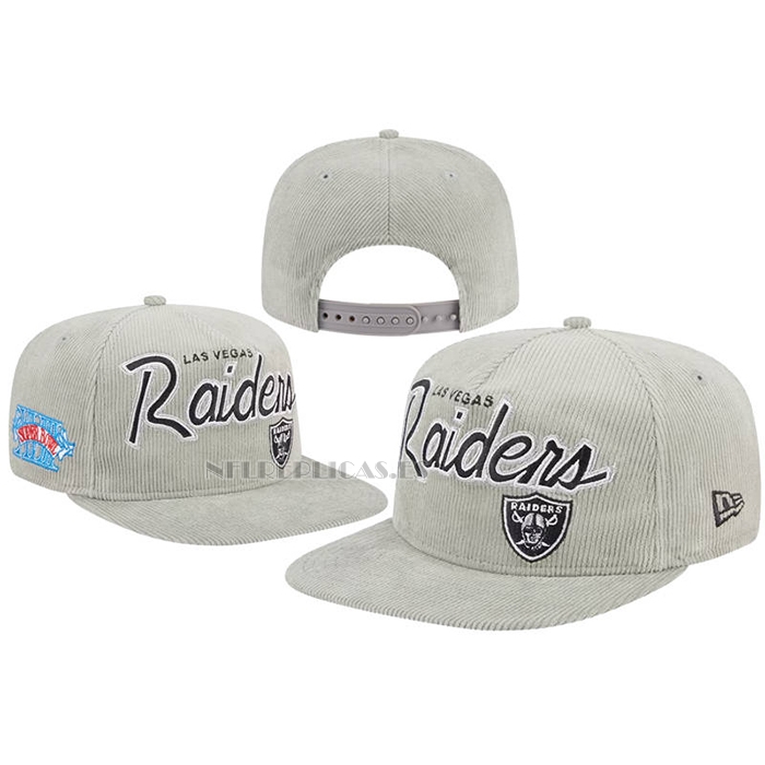 Gorra Las Vegas Raiders Super Bowl XVIII Cord Golfer Snapback Gris